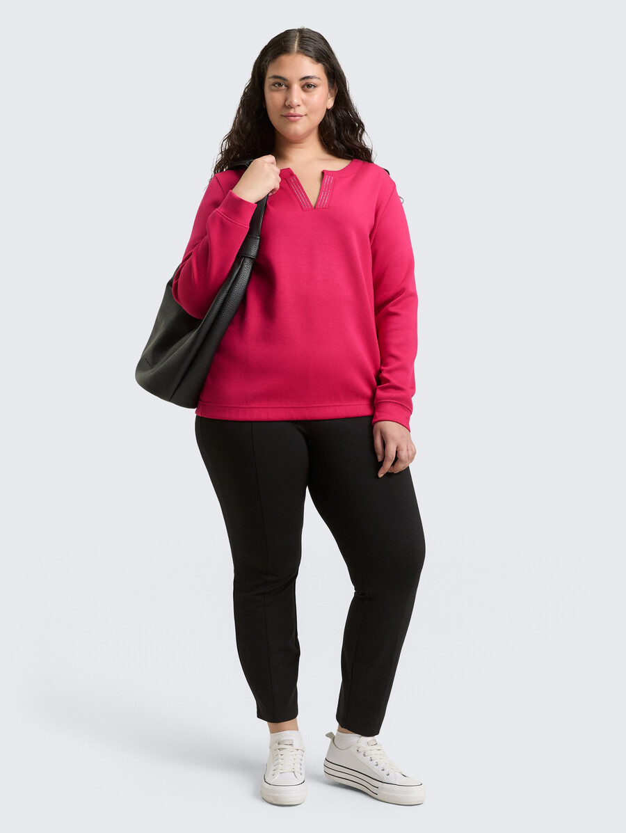 sweat-shirt scuba grande taille avec strass