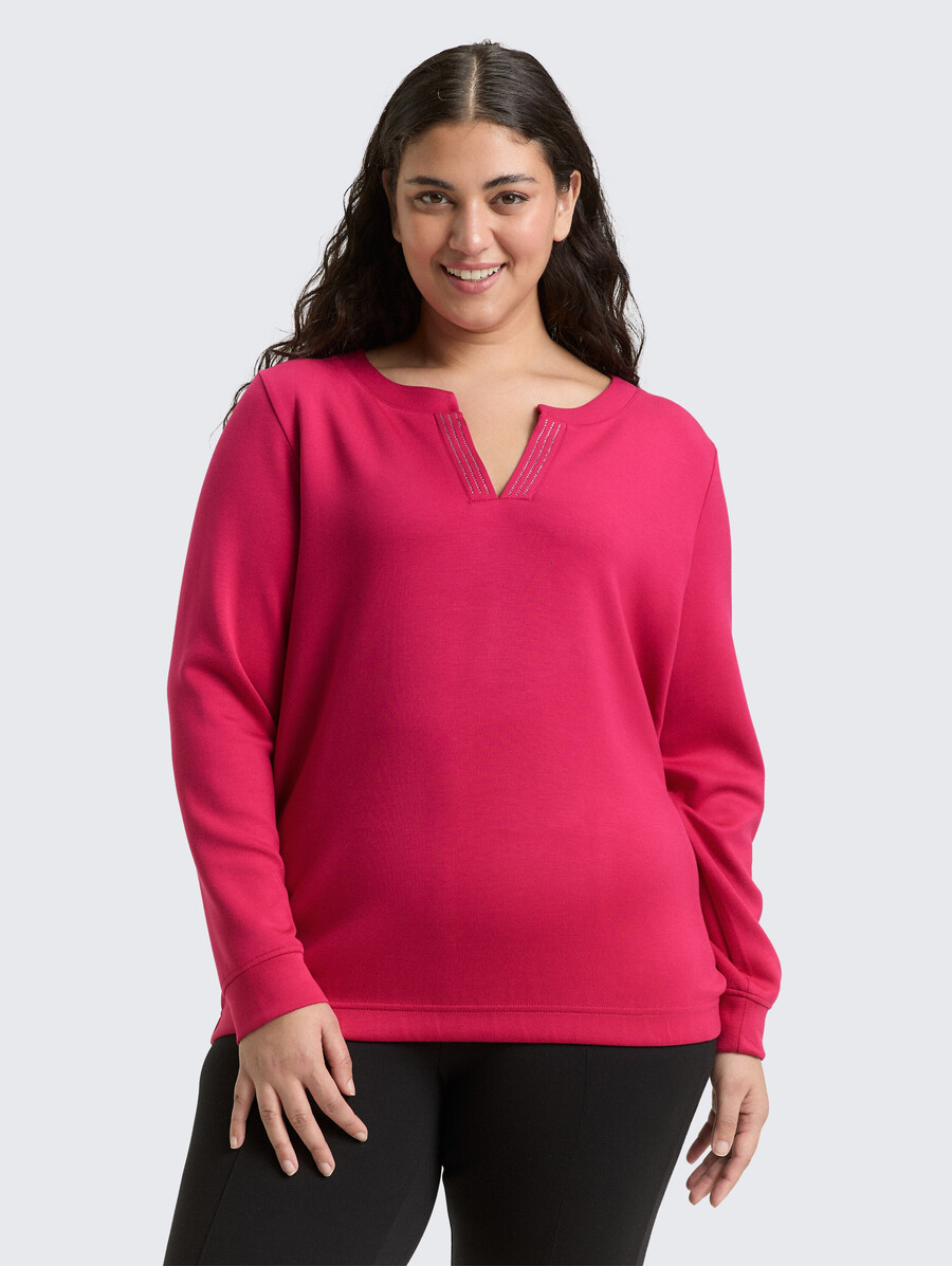 sweat-shirt scuba grande taille avec strass