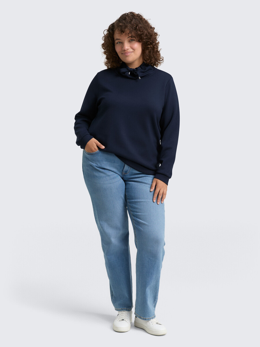 sweat-shirt scuba grande taille à col montant