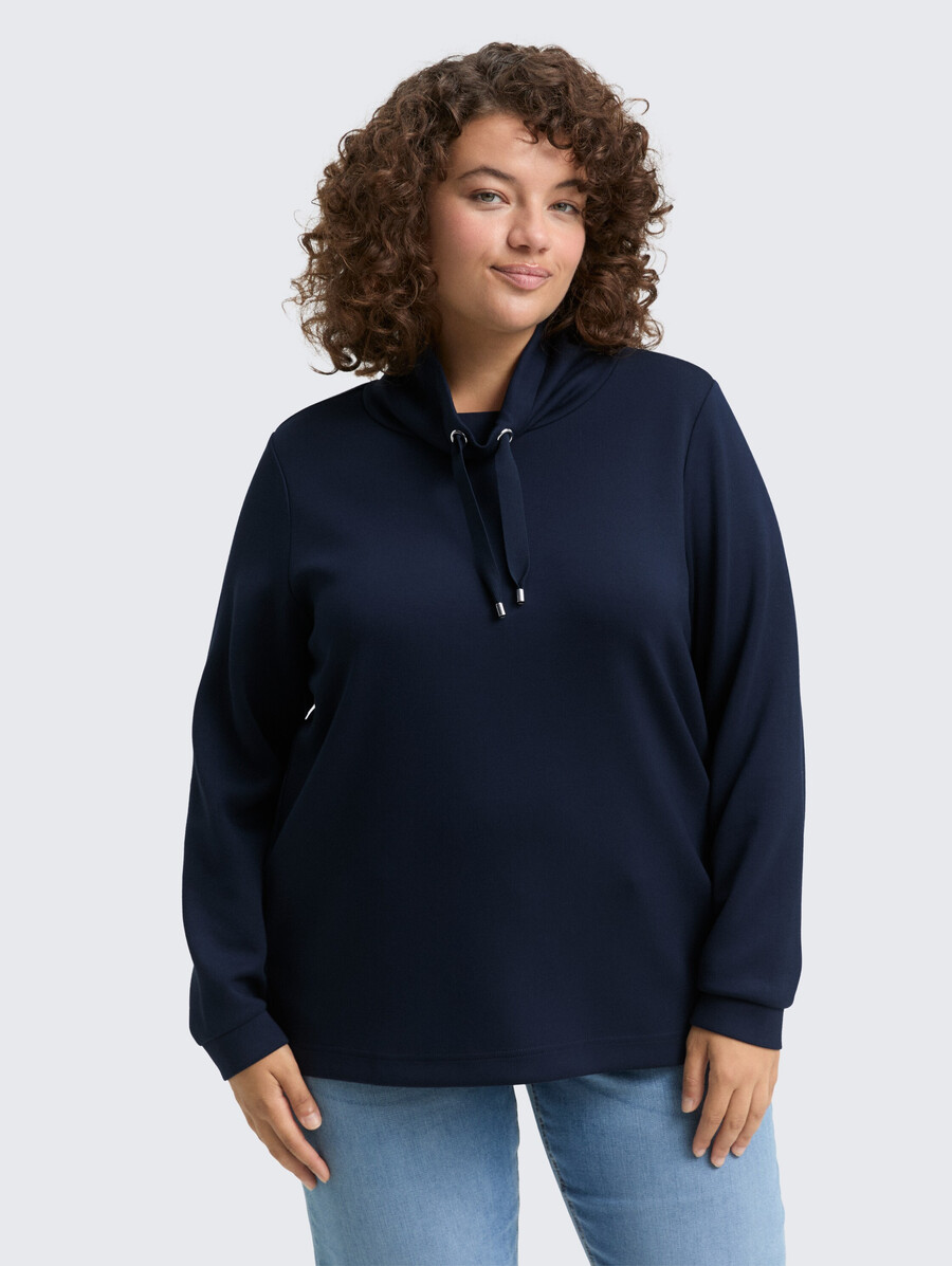 sweat-shirt scuba grande taille à col montant