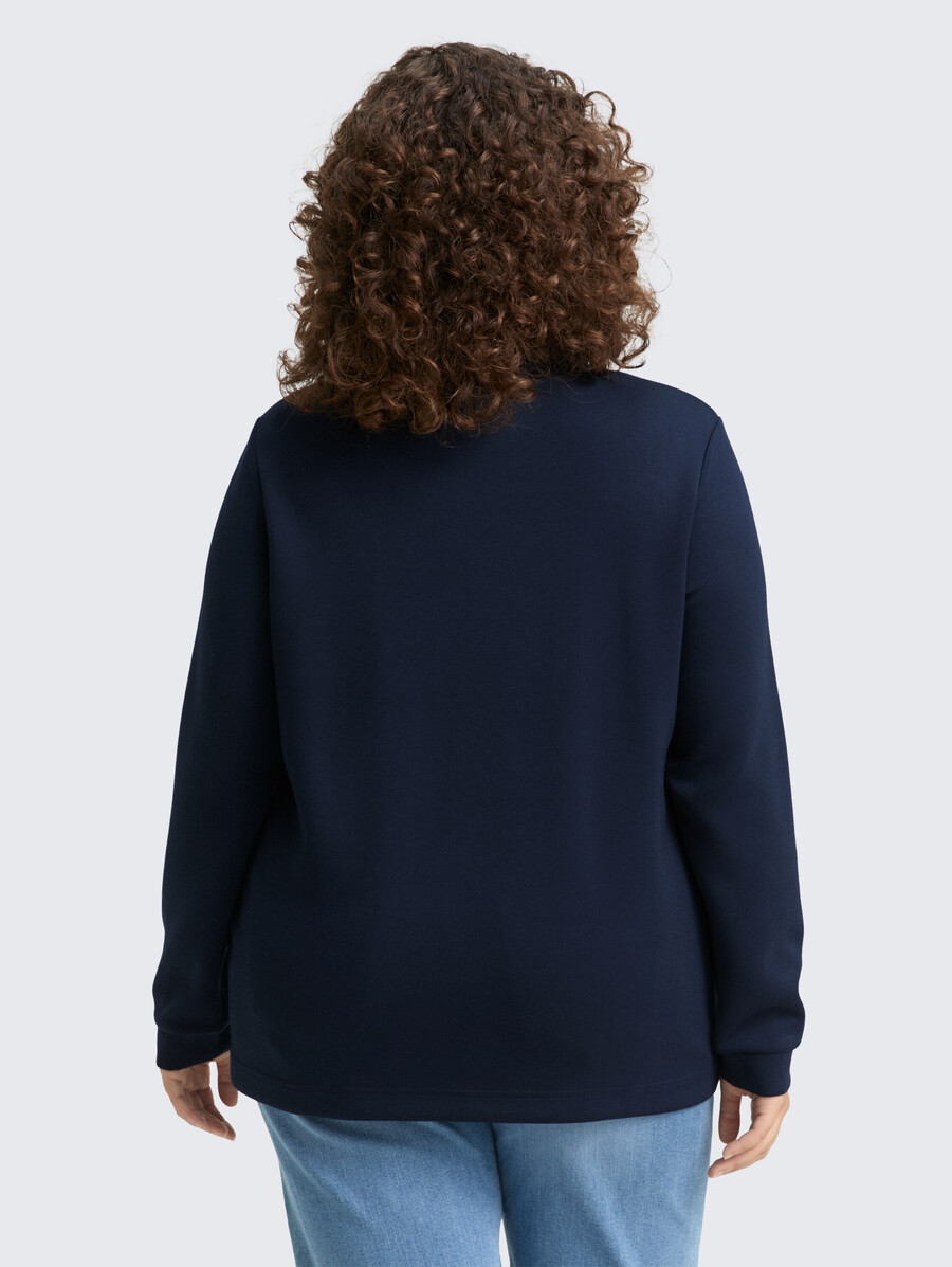 sweat-shirt scuba grande taille à col montant