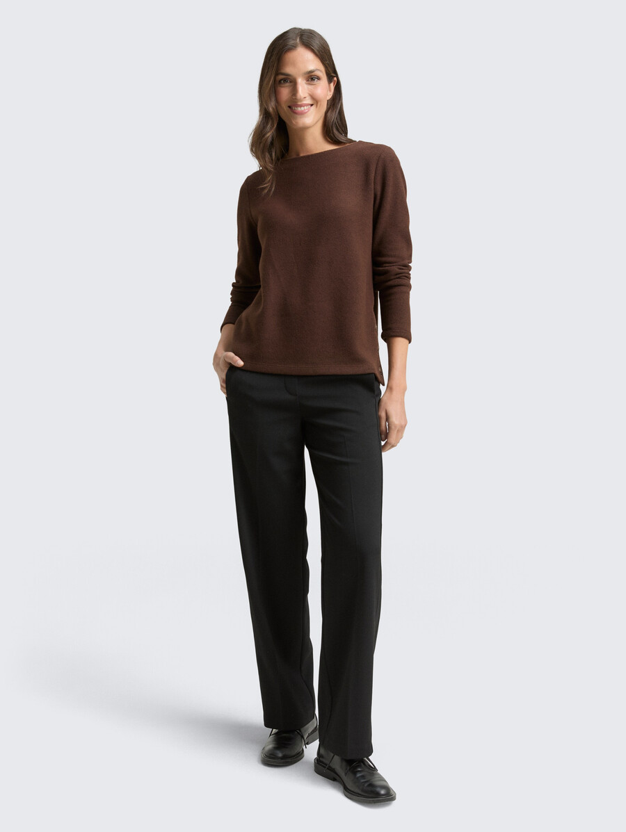 sweat-shirt doux au toucher avec détails de boutons