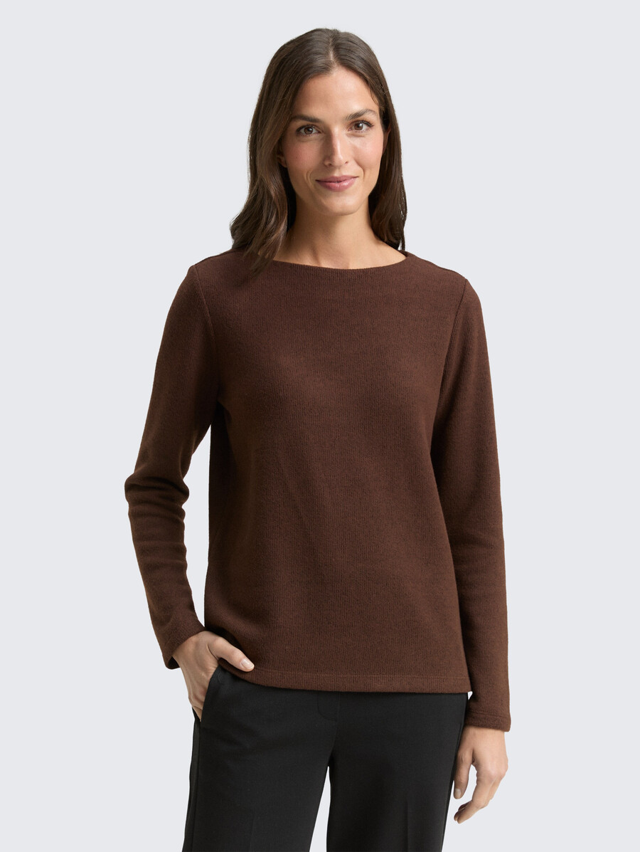 sweat-shirt doux au toucher avec détails de boutons