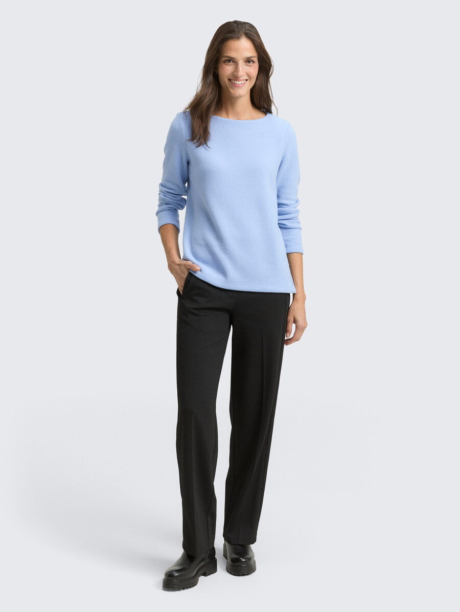 sweat-shirt doux au toucher avec détails de boutons