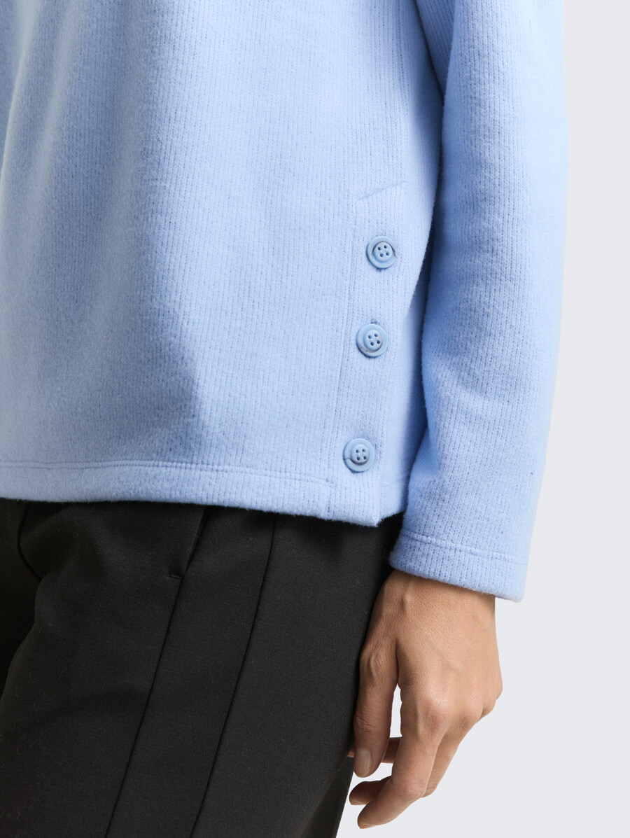 sweat-shirt doux au toucher avec détails de boutons