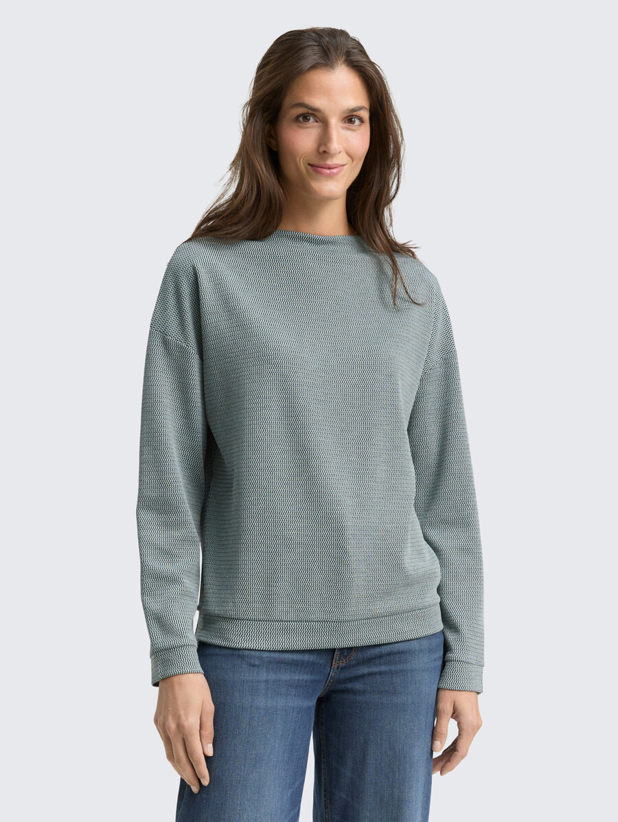 sweat-shirt ample à col montant