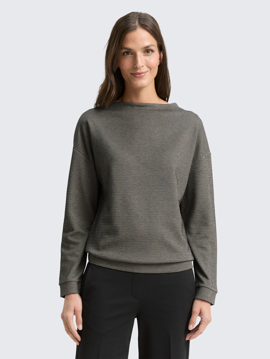 sweat-shirt ample à col montant