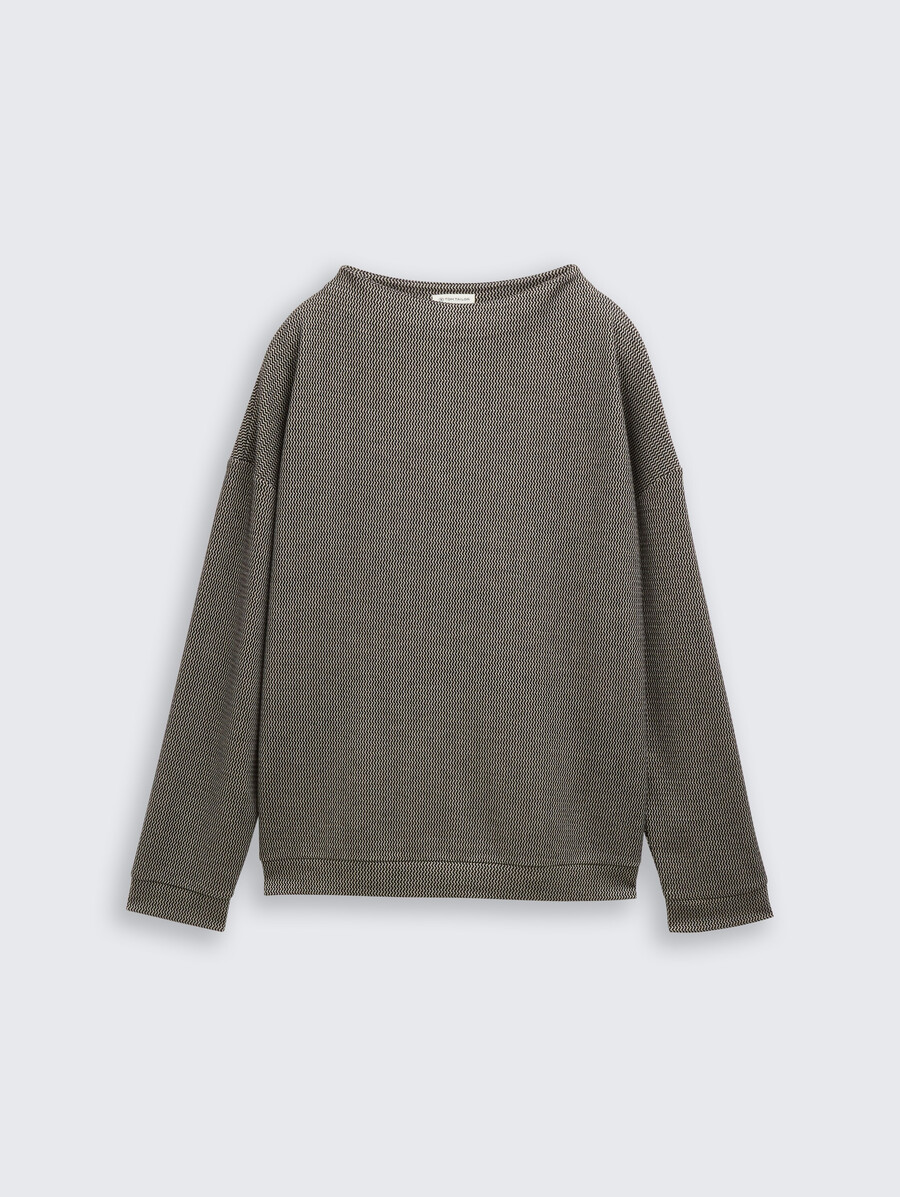 sweat-shirt ample à col montant