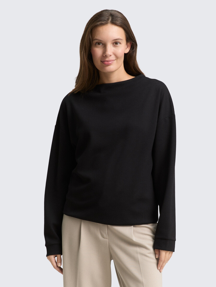 sweat-shirt ample à col montant
