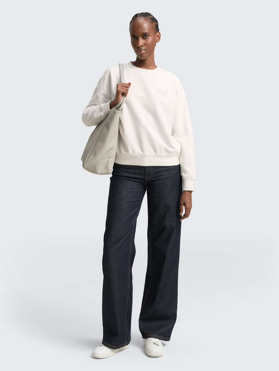 sweat-shirt à broderie pailletée