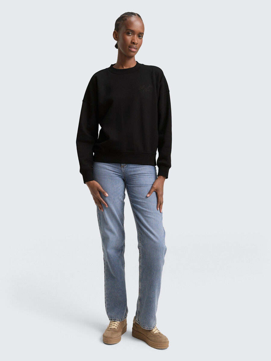 sweat-shirt à broderie pailletée