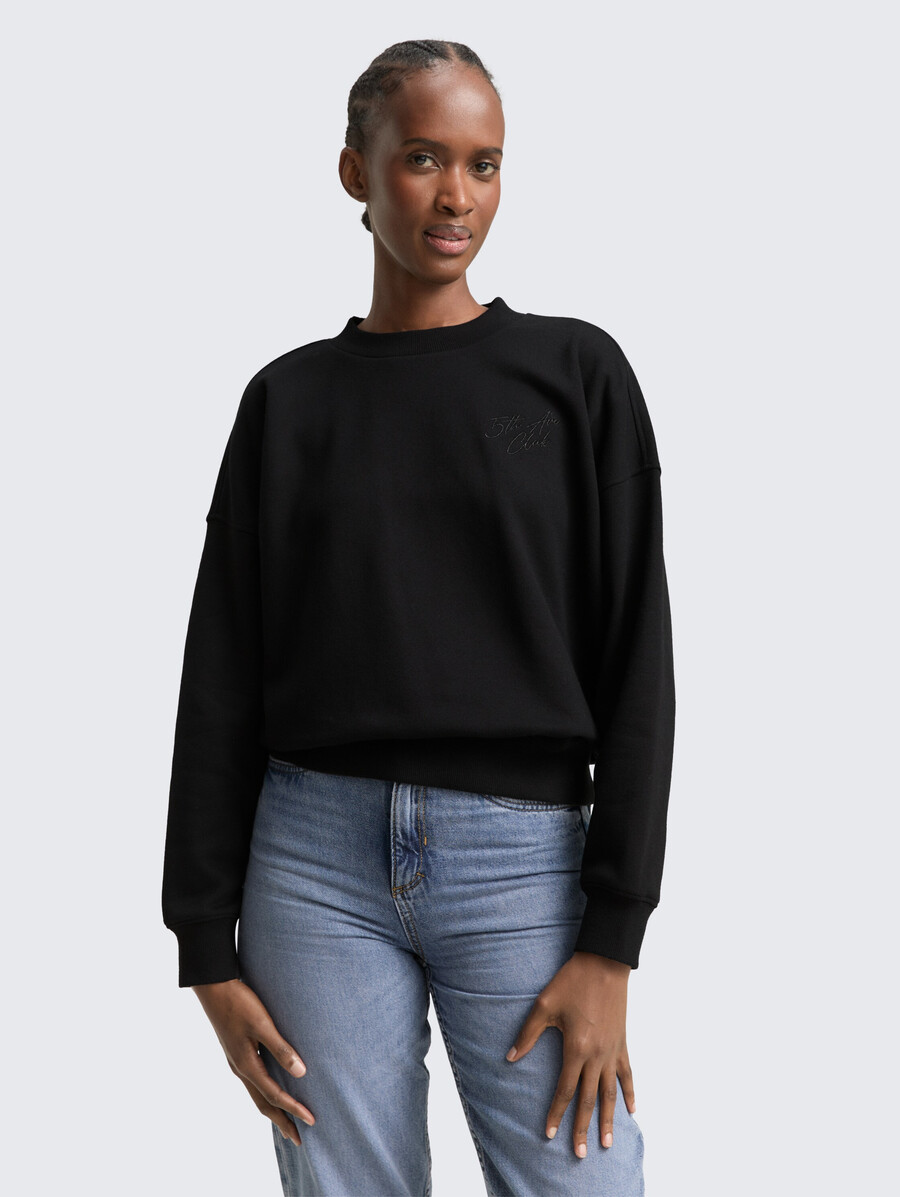 sweat-shirt à broderie pailletée