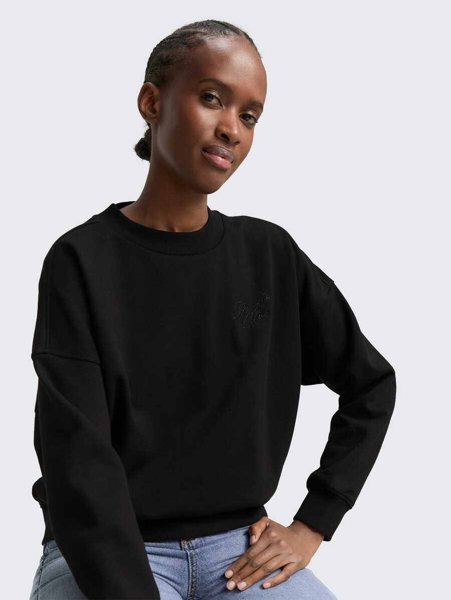 sweat-shirt à broderie pailletée
