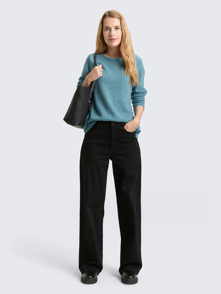 sweat-shirt doux au toucher avec détails de boutons