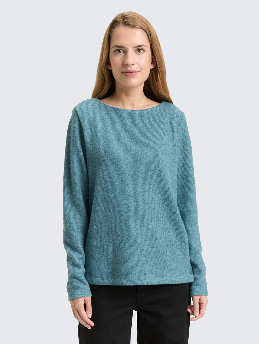 sweat-shirt doux au toucher avec détails de boutons