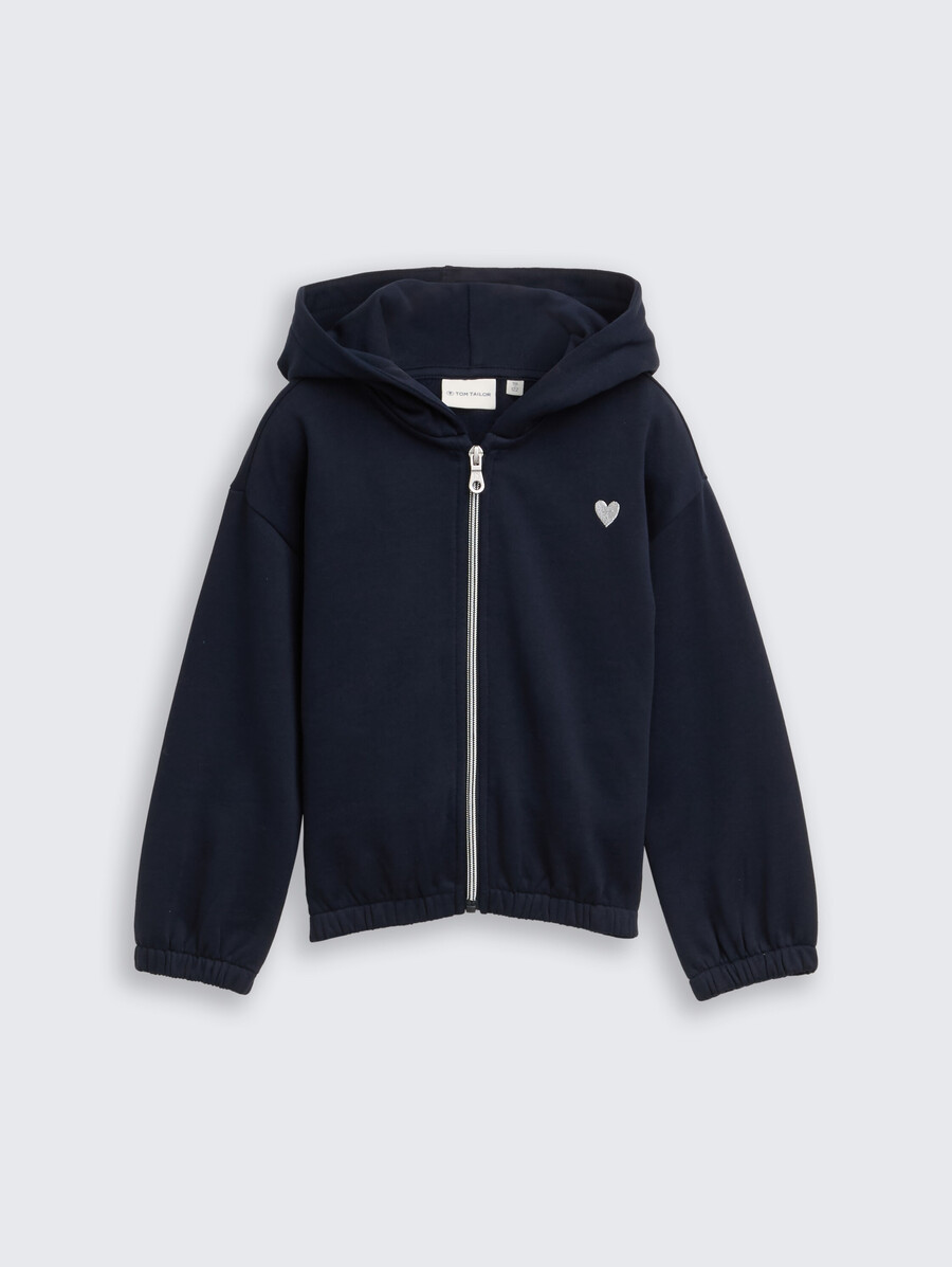 sweat à capuche court brodé