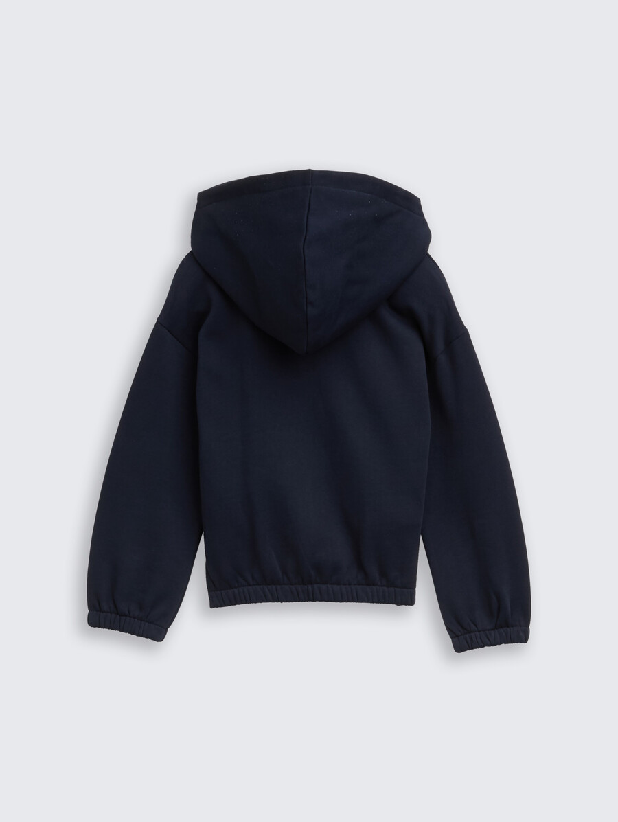 sweat à capuche court brodé