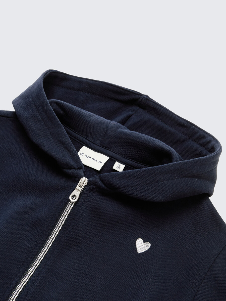 sweat à capuche court brodé