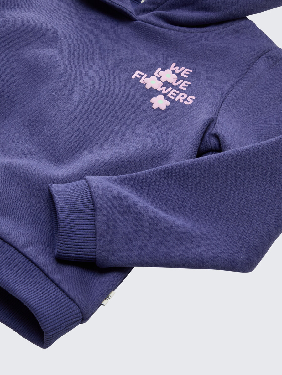 sweat à capuche à motif floral