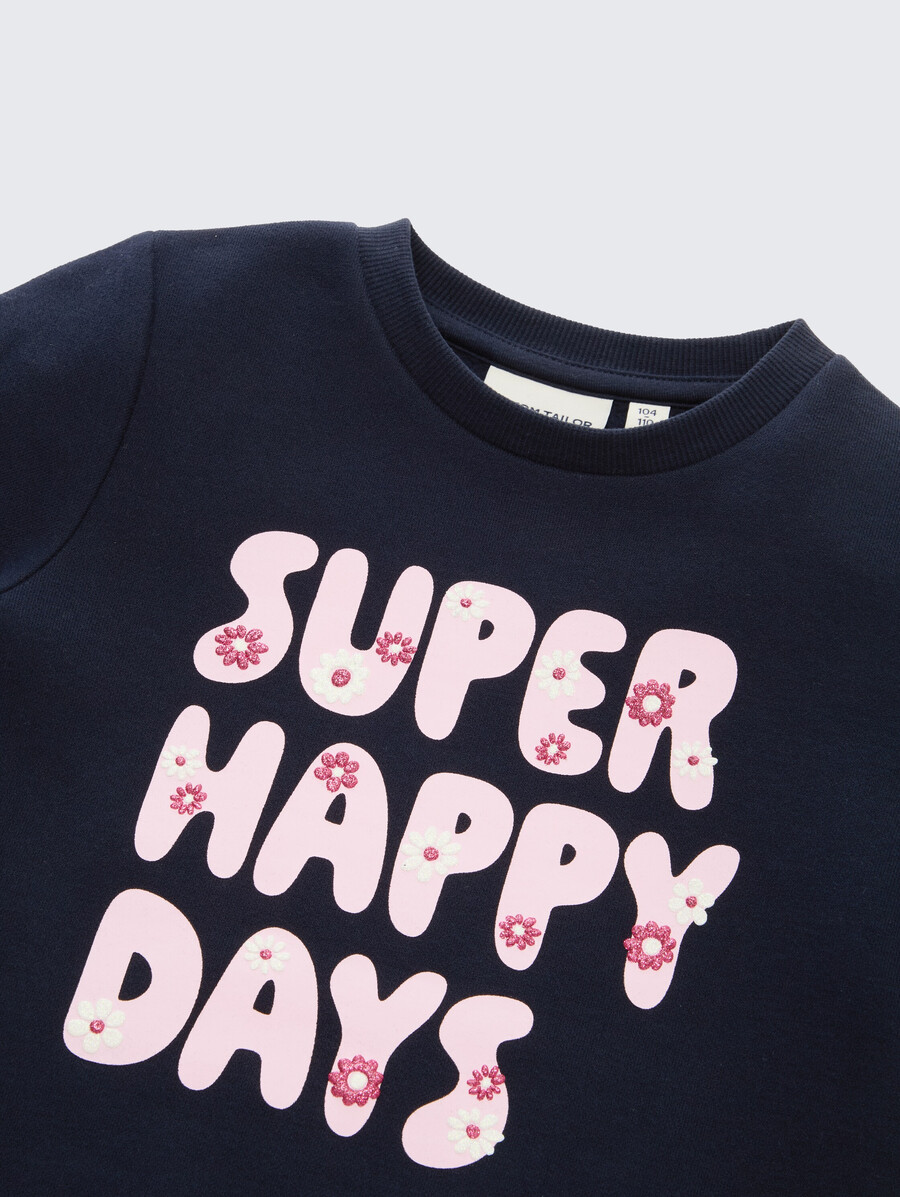 sweat-shirt à imprimé pailleté