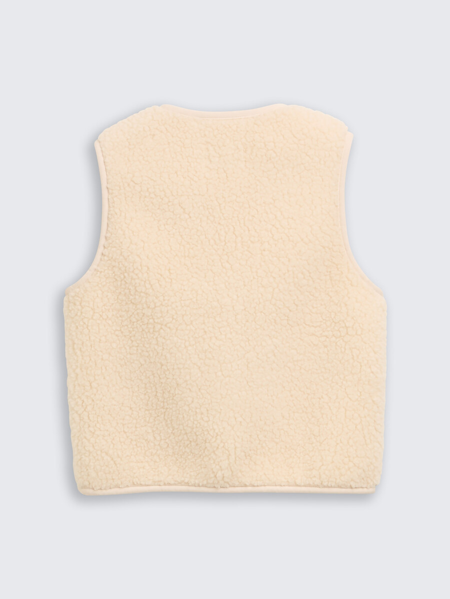 gilet en peluche avec poches en forme de cœur et polaire