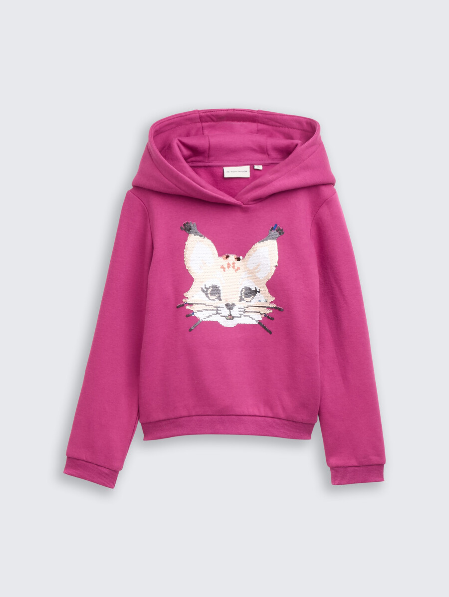 sweat à capuche à sequins réversibles