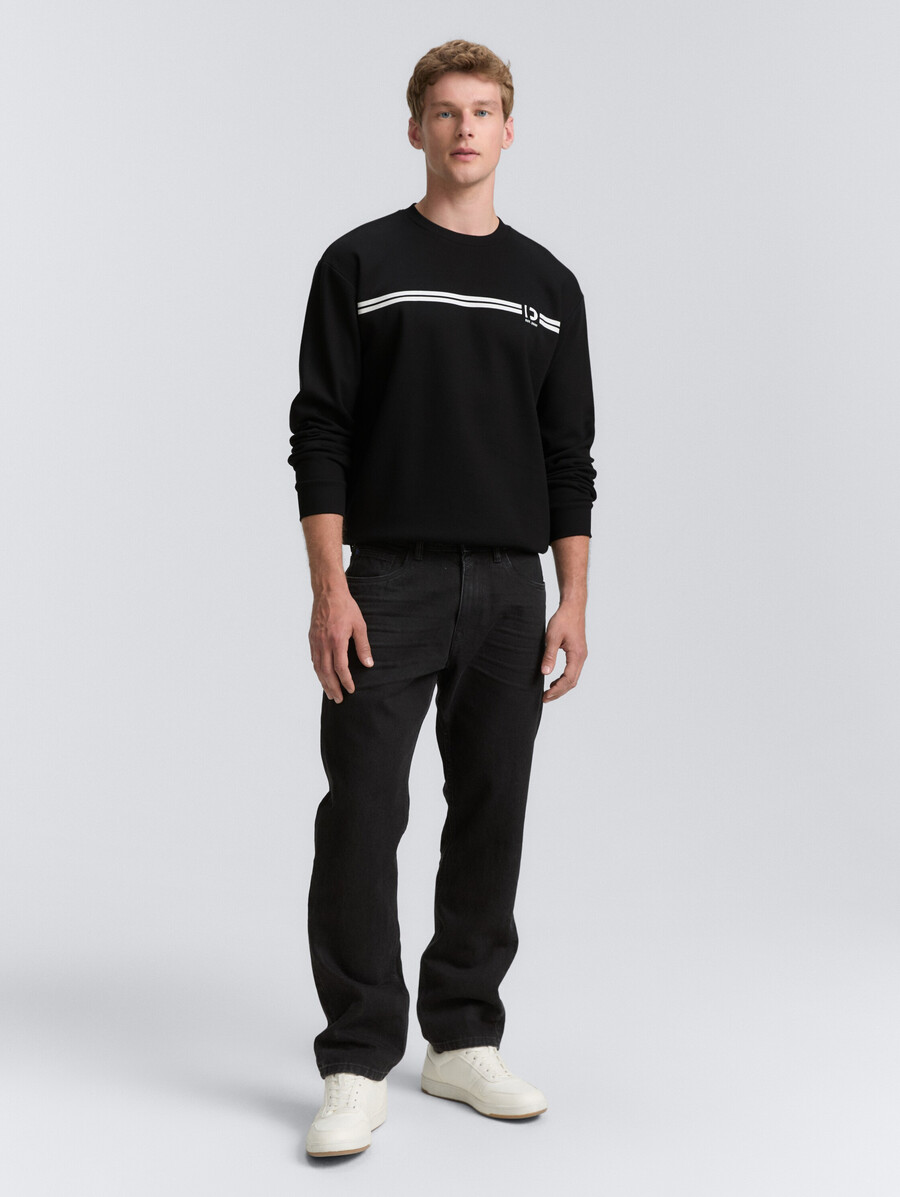 sweat-shirt à col rond imprimé