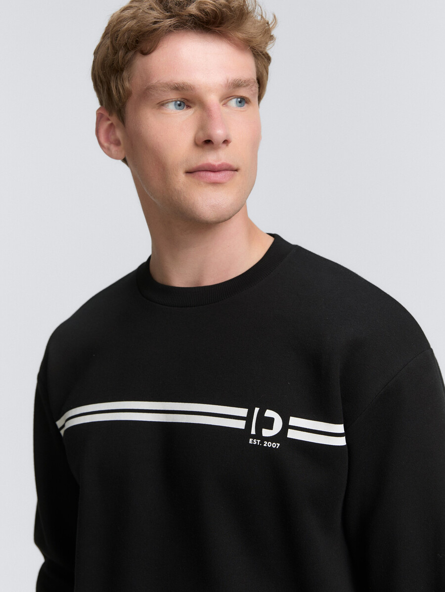 sweat-shirt à col rond imprimé