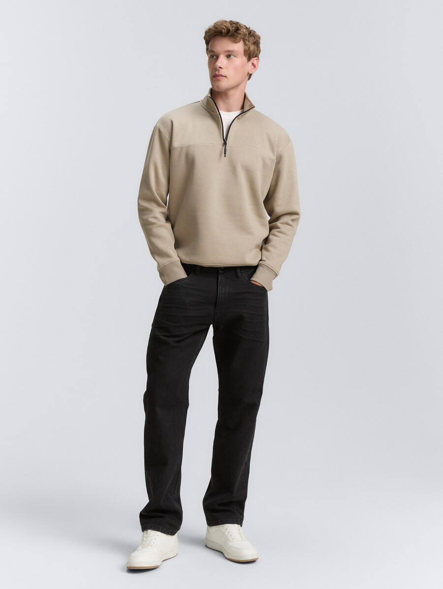 sweat-shirt troyer avec logo imprimé