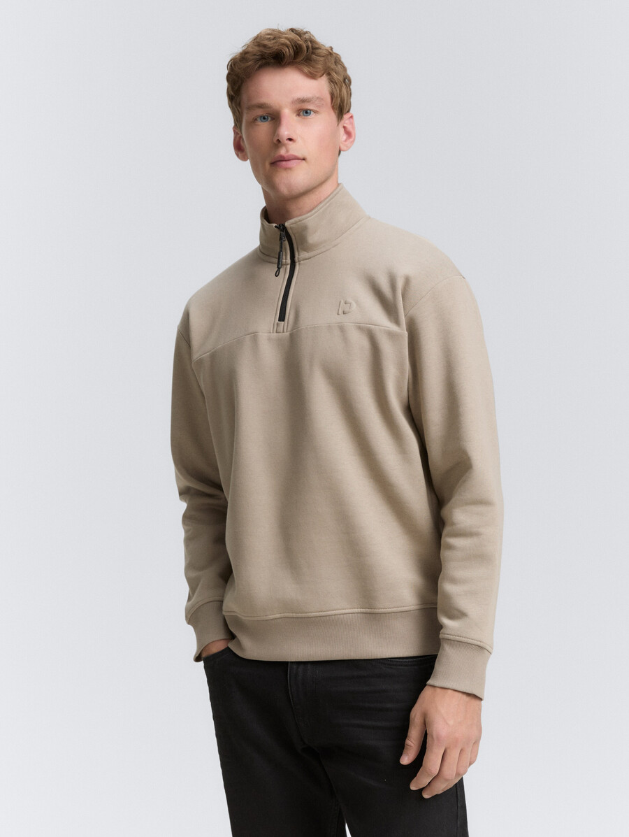 sweat-shirt troyer avec logo imprimé
