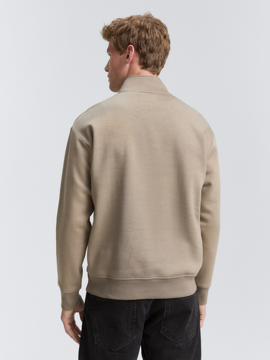 sweat-shirt troyer avec logo imprimé