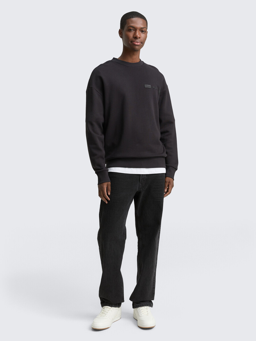 sweat-shirt coupe décontractée avec imprimé au dos