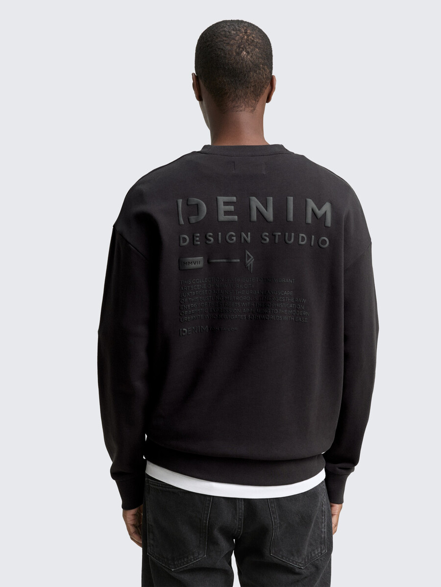 sweat-shirt coupe décontractée avec imprimé au dos