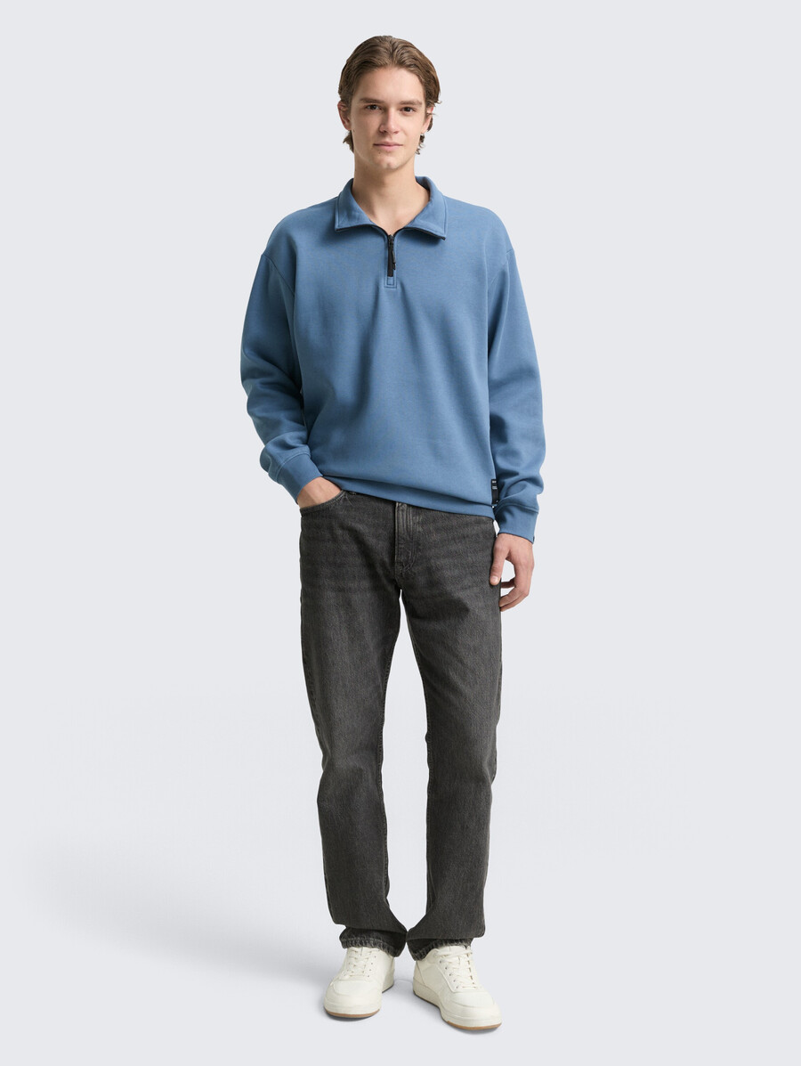 sweat-shirt troyer avec badge logo