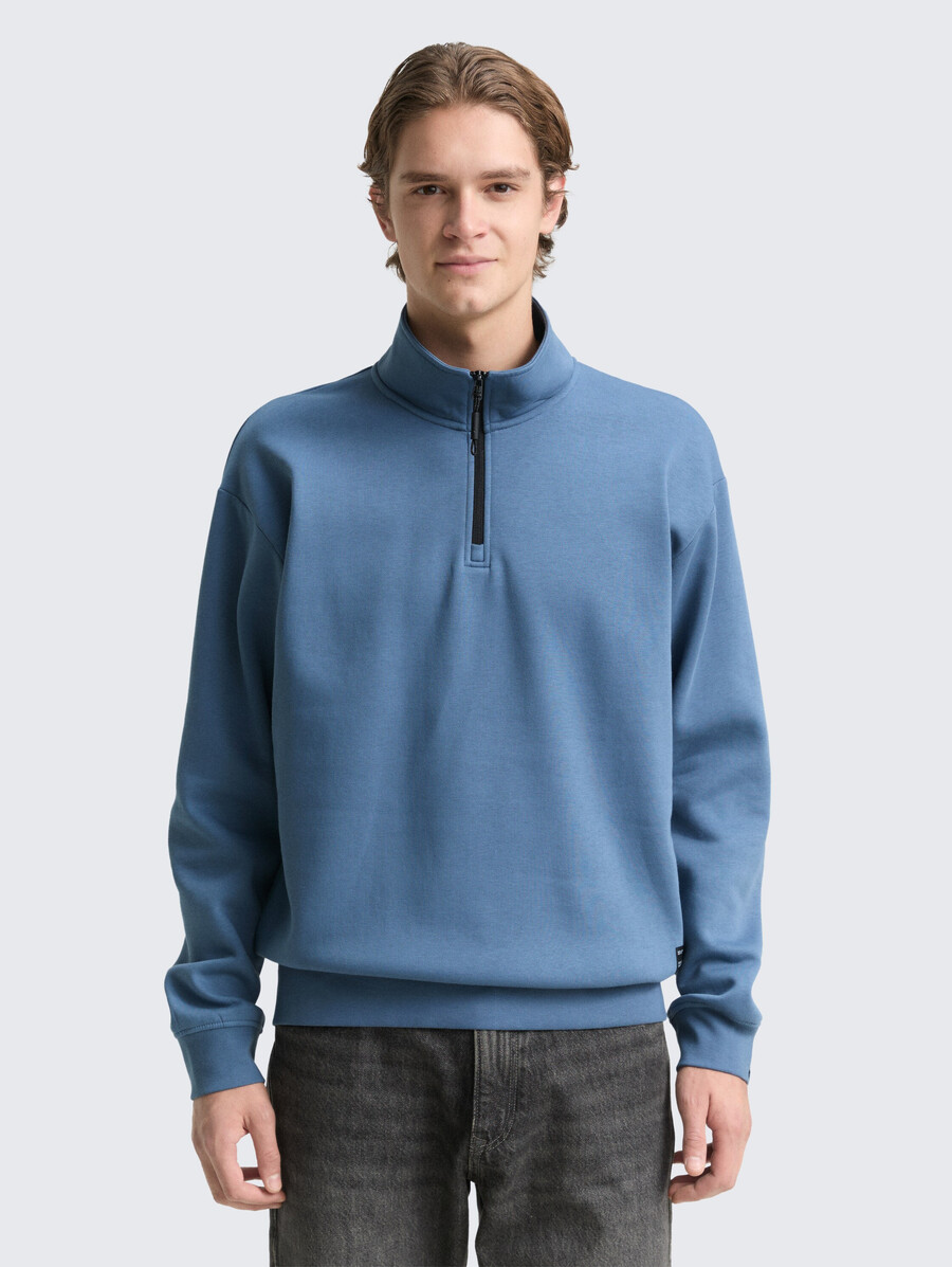 sweat-shirt troyer avec badge logo