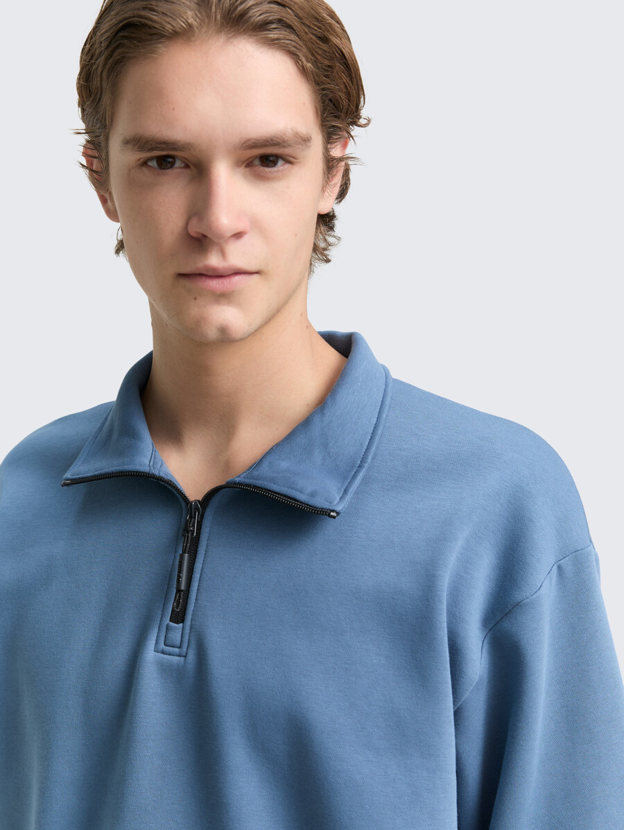 sweat-shirt troyer avec badge logo