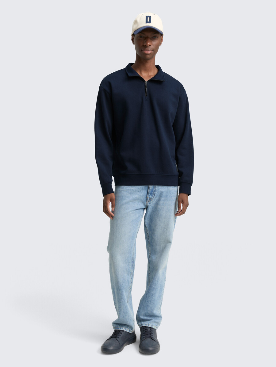 sweat-shirt troyer avec badge logo