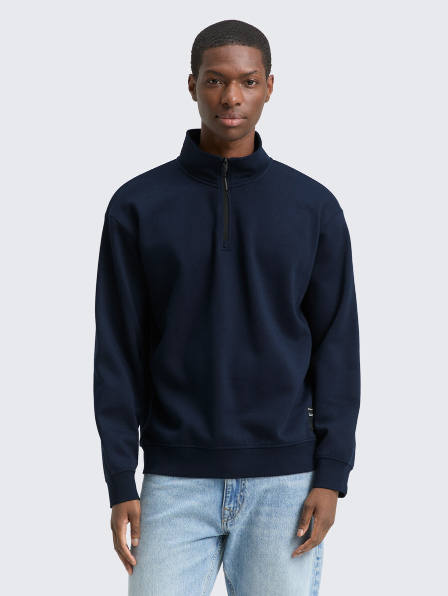 sweat-shirt troyer avec badge logo