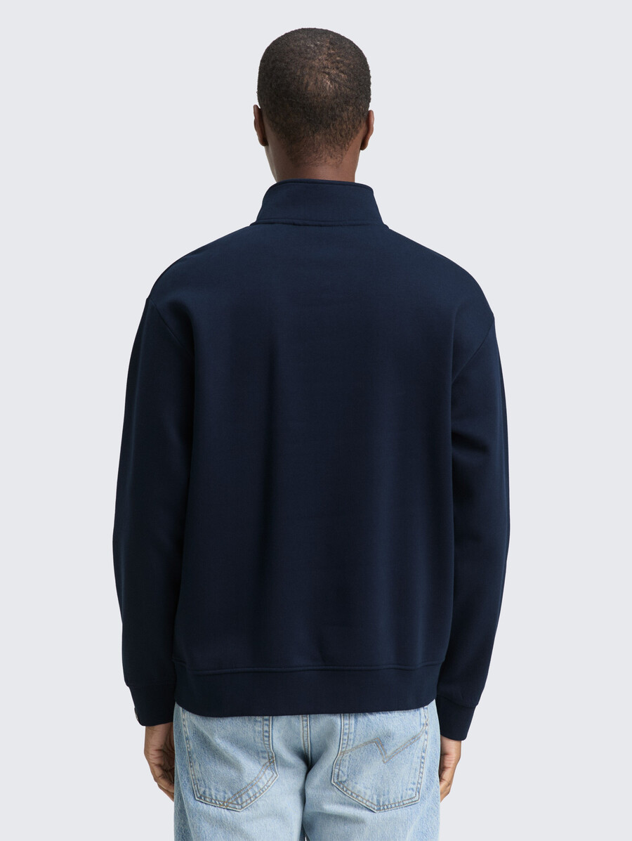 sweat-shirt troyer avec badge logo