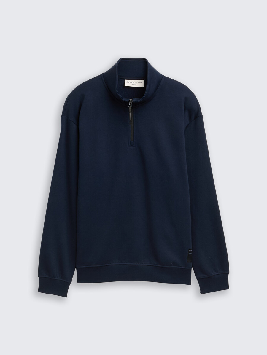sweat-shirt troyer avec badge logo