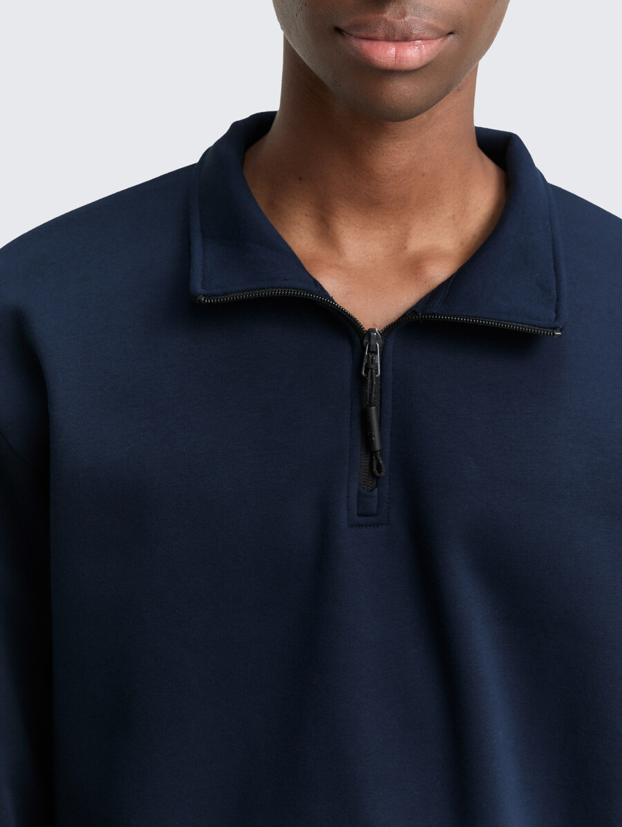 sweat-shirt troyer avec badge logo