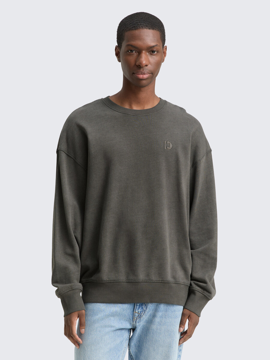 sweat-shirt décontracté teint à la main
