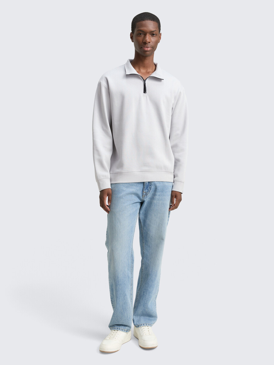 sweat-shirt troyer avec badge logo