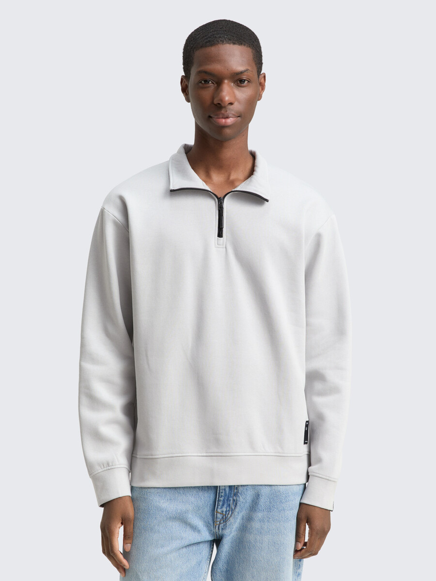 sweat-shirt troyer avec badge logo