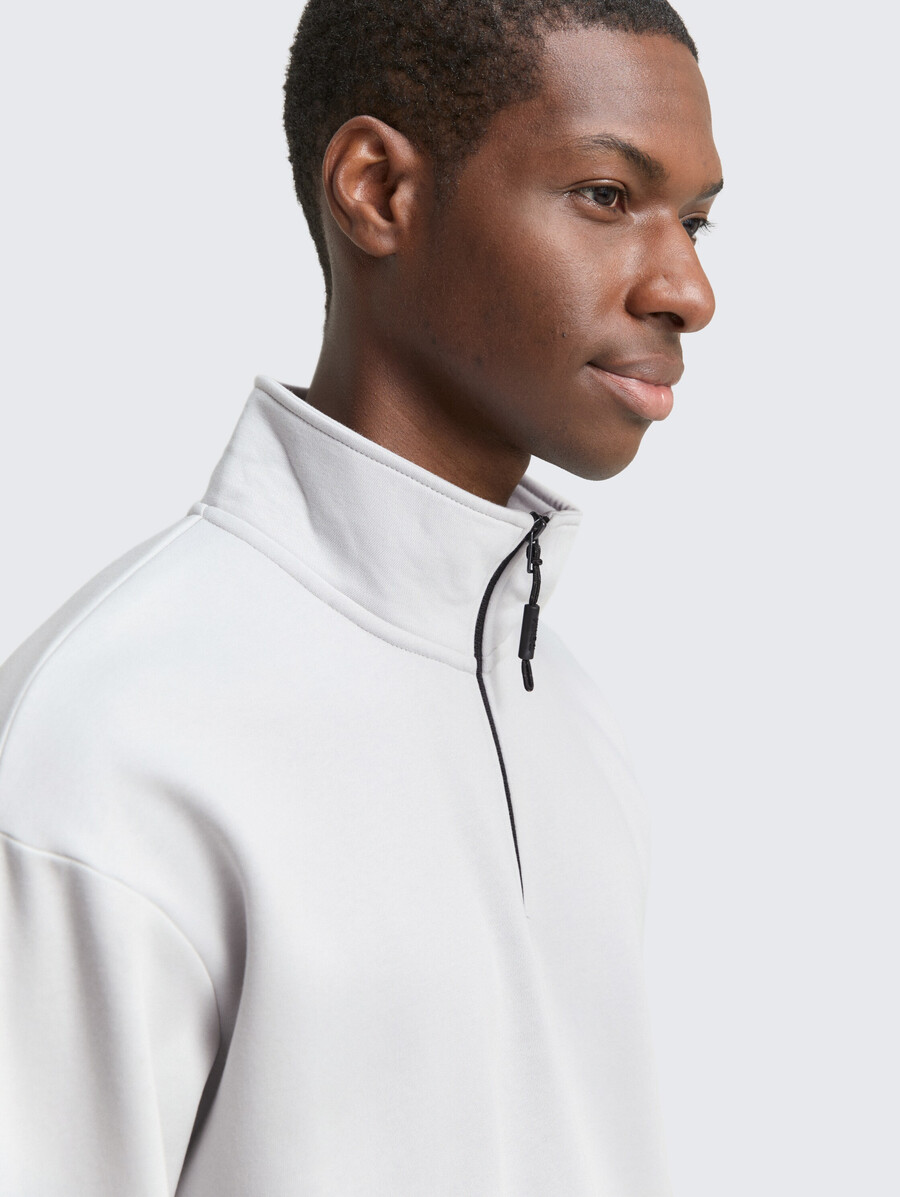 sweat-shirt troyer avec badge logo