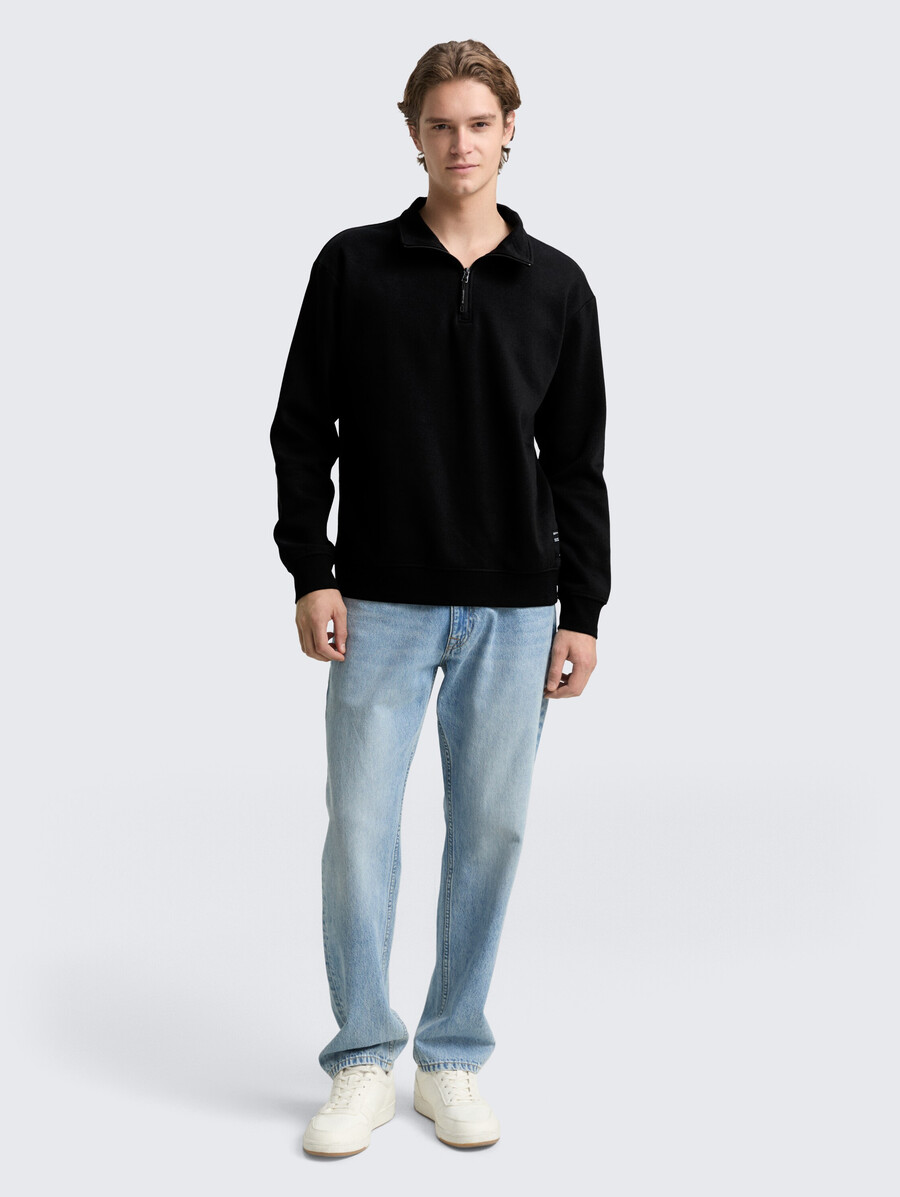 sweat-shirt troyer avec badge logo
