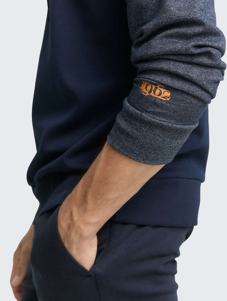 sweat-shirt à capuche avec mélange texturé
