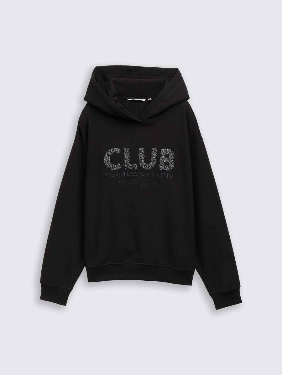 sweat à capuche oversize avec application de paillettes
