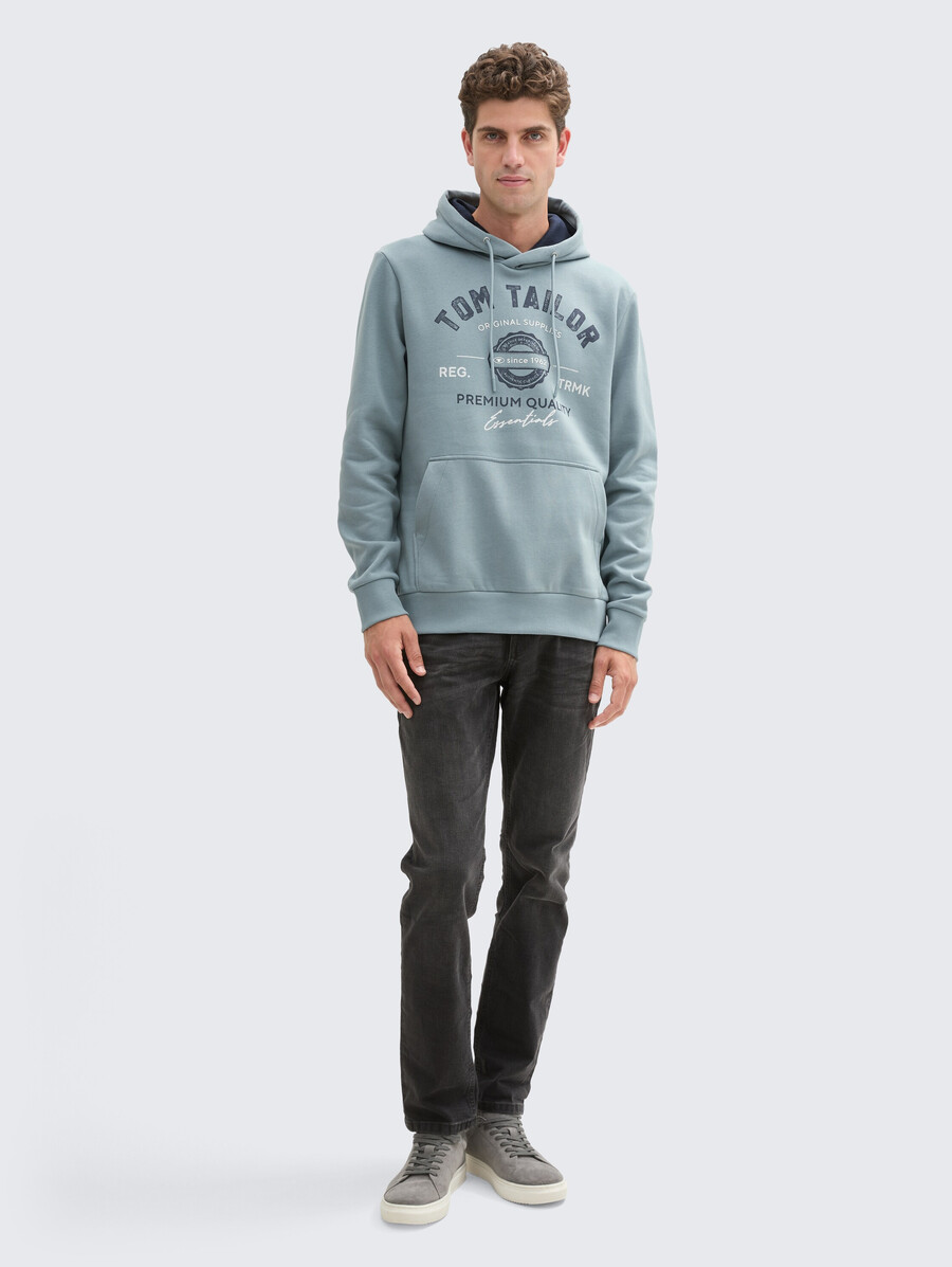 sweat à capuche imprimé avec logo