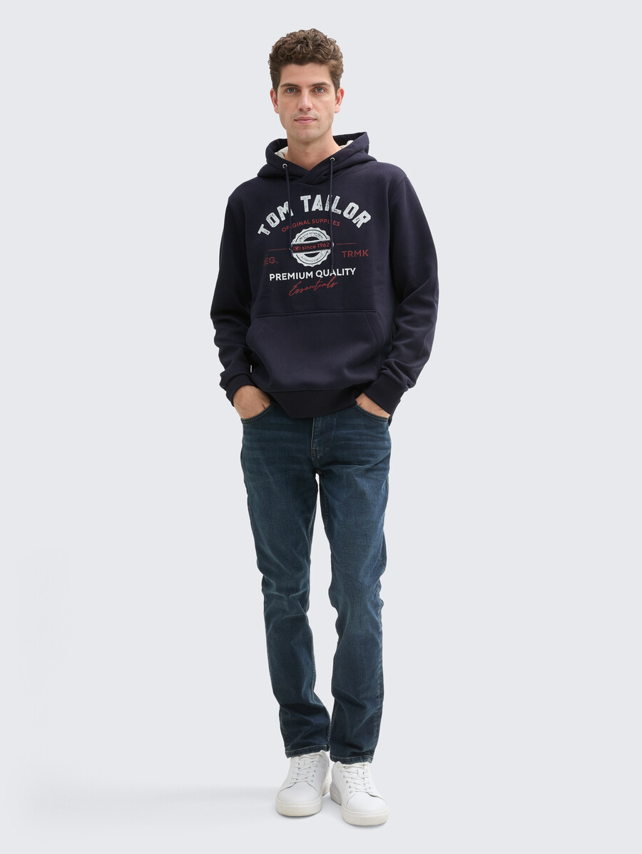 sweat à capuche imprimé avec logo